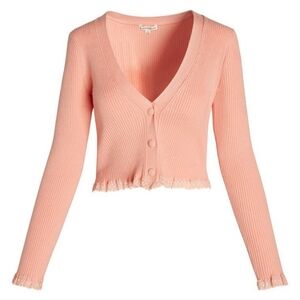 For Love And Lemons Nina Cardigan Peach Medium NEW